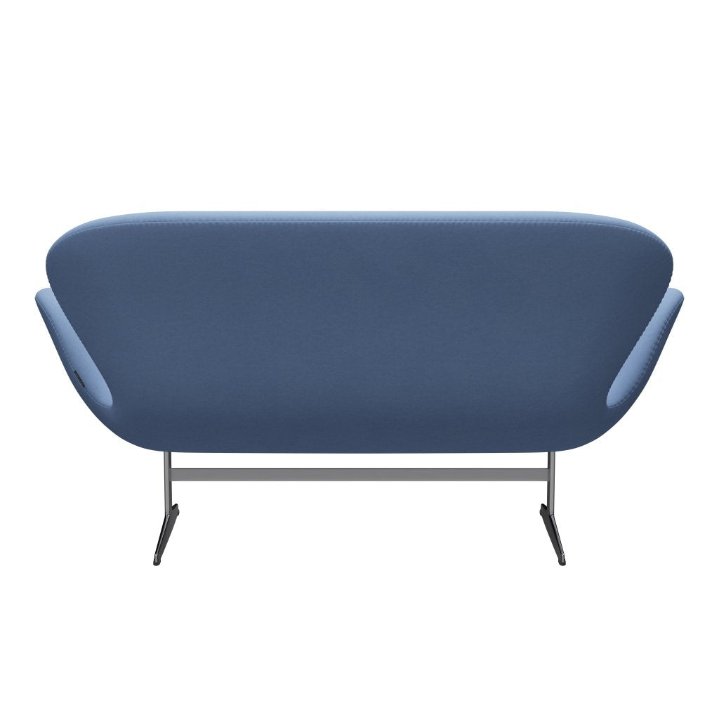 Fritz Hansen Svan soffa 2-sits, satin polerad aluminium/komfort vit/blå