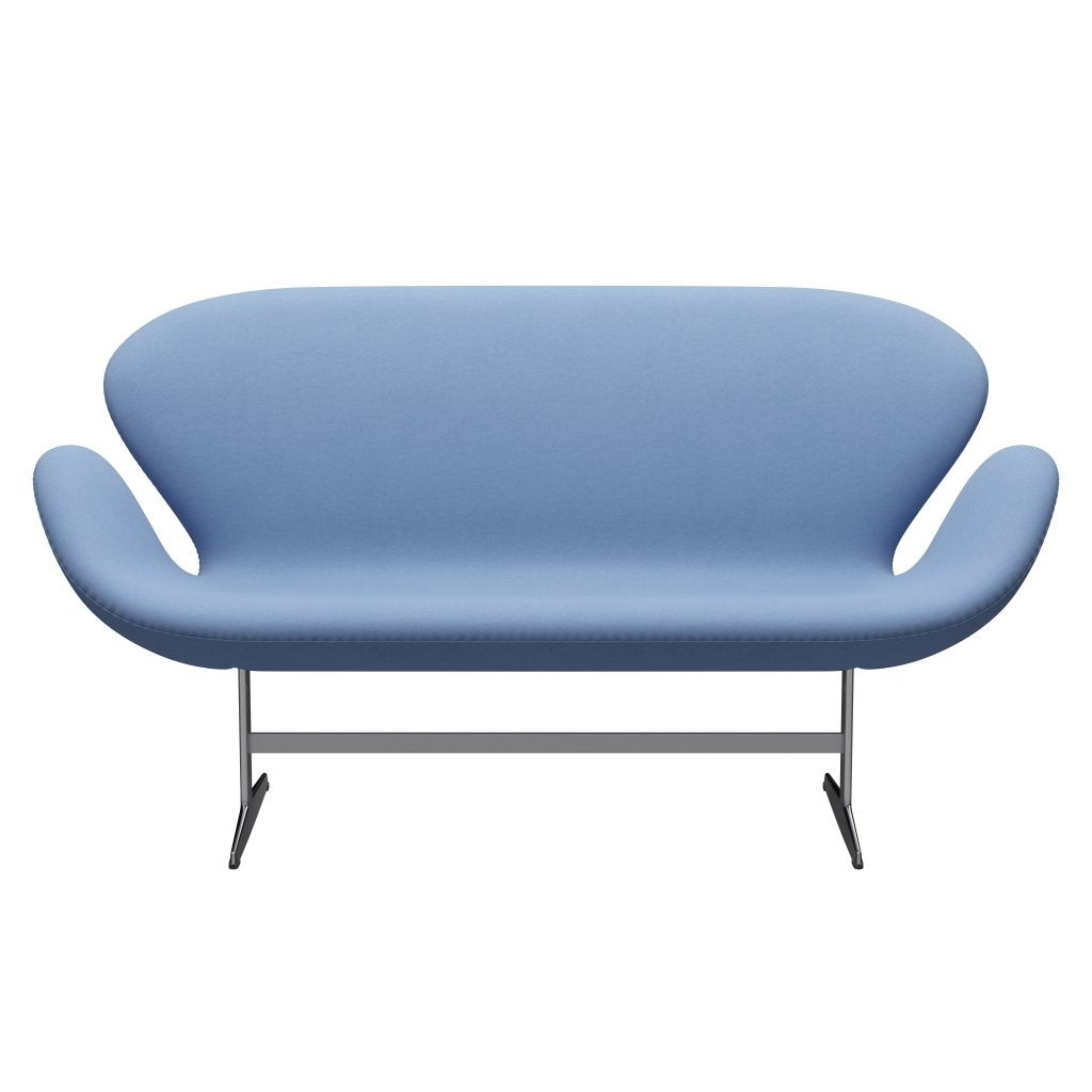 Fritz Hansen Svan soffa 2-sits, satin polerad aluminium/komfort vit/blå