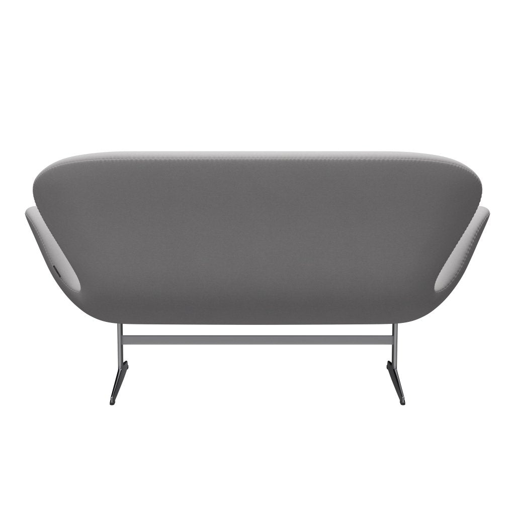 Fritz Hansen Svan soffa 2-sits, satin polerad aluminium/komfort vit/grå