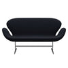 Fritz Hansen Svan soffa 2-sits, satin polerad aluminium/diablo mörkblå