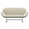 Fritz Hansen Svan soffa 2-sits, satinpolerad aluminium/diablo havregryn