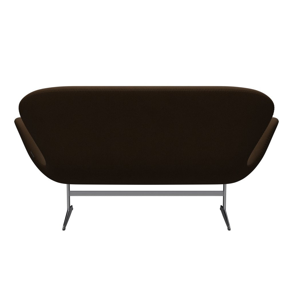 Fritz Hansen Svan soffa 2-sits, satin polerad aluminium/diablo kastanj