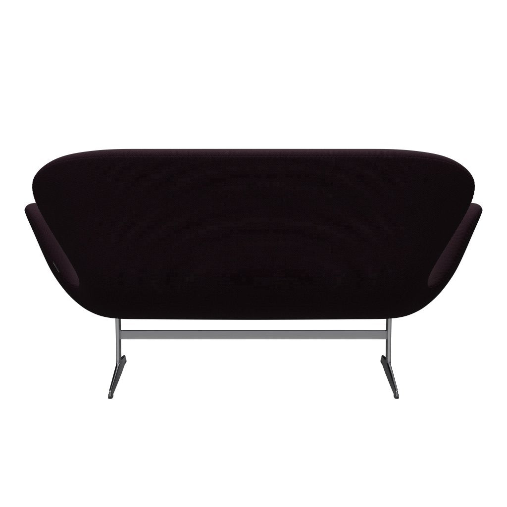 Fritz Hansen Svan soffa 2-sits, satinpolerad aluminium/diablo plommon