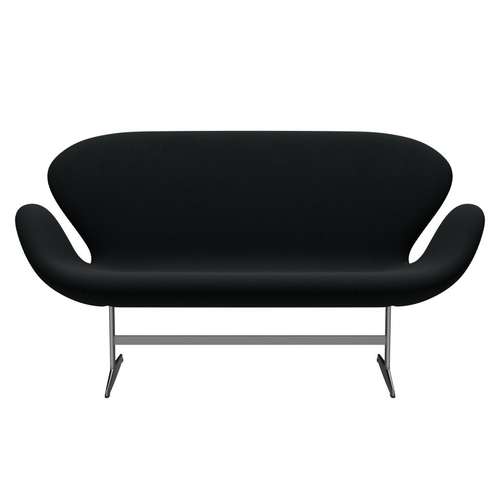 Fritz Hansen Svan soffa 2-person, satin polerad aluminium/diablo svart