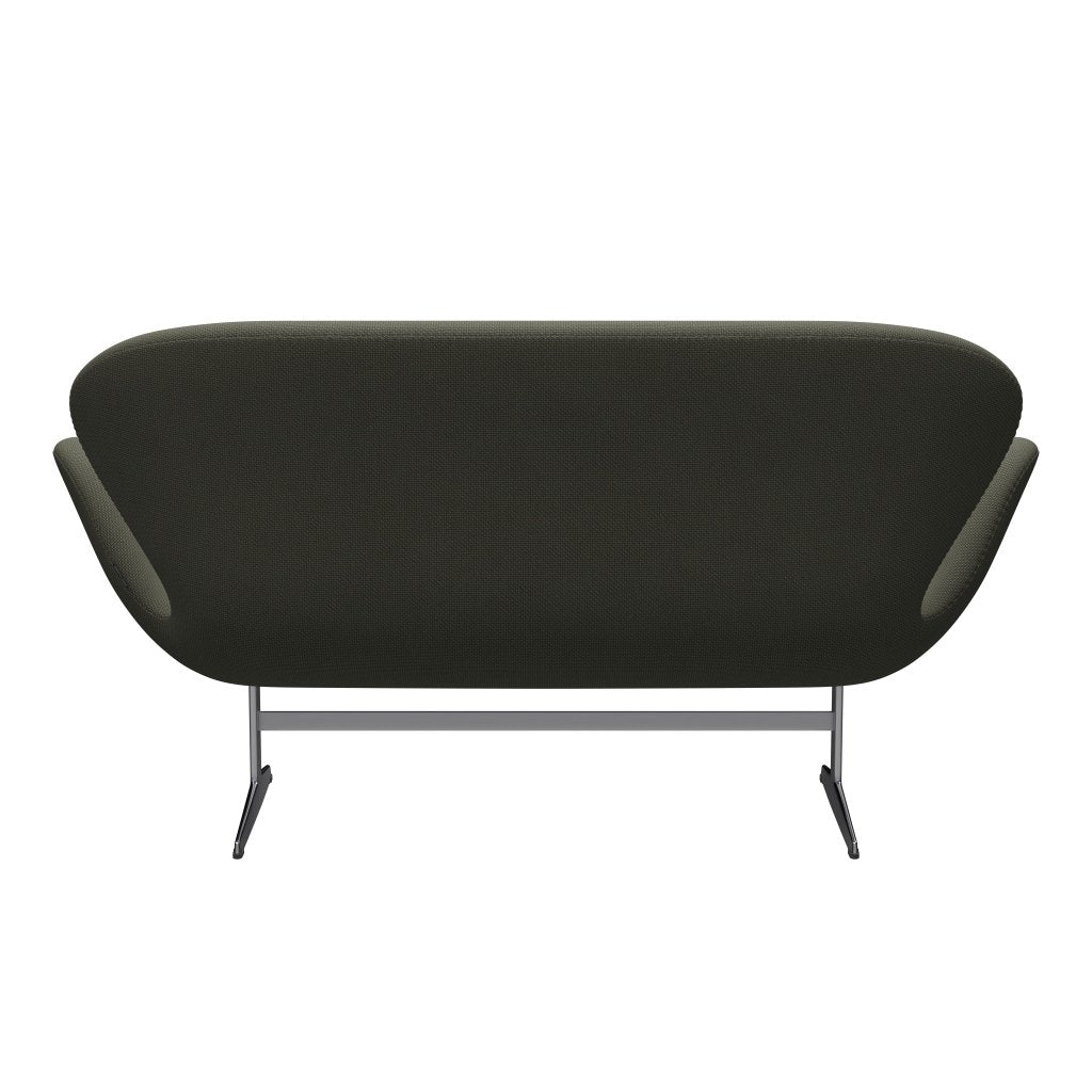 Fritz Hansen Svan soffa 2-sits, satin polerad aluminium/diablo het grå