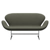 Fritz Hansen Svan soffa 2-sits, satin polerad aluminium/diablo het grå