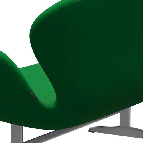 Fritz Hansen Svan soffa 2-sits, satin polerad aluminium/divina gräsgrön
