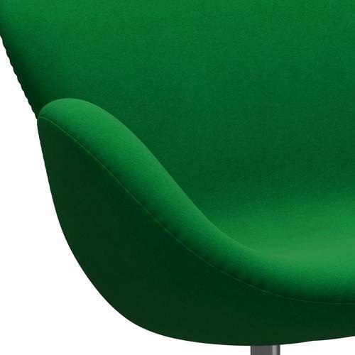 Fritz Hansen Svan soffa 2-sits, satin polerad aluminium/divina gräsgrön