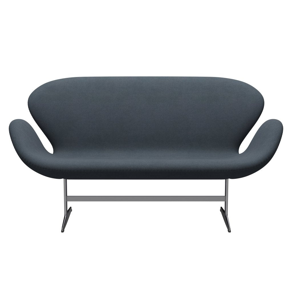 Fritz Hansen Svan soffa 2-sits, satin polerad aluminium/divina grå