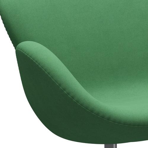 Fritz Hansen Svan soffa 2-sits, satin polerad aluminium/divina grön