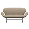 Fritz Hansen Svan soffa 2-sits, satin polerad aluminium/divina ljus beige