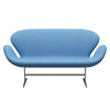 Fritz Hansen Svan soffa 2-sits, satin polerad aluminium/divina klarblå