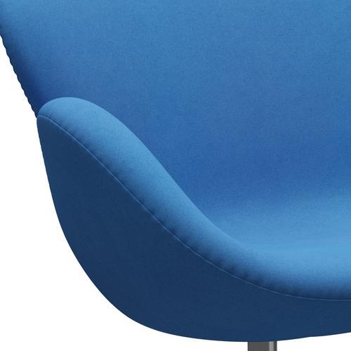 Fritz Hansen Svan soffa 2-sits, satin polerad aluminium/divina ljusblå