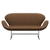 Fritz Hansen Svan soffa 2-sits, satin polerad aluminium/divina clearbrun