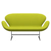 Fritz Hansen Svan soffa 2-sits, satinpolerad aluminium/divina lime