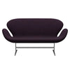Fritz Hansen Svan soffa 2-sits, satinpolerad aluminium/divina MD aubergine