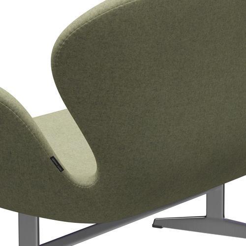 Fritz Hansen Svan soffa 2-sits, satin polerad aluminium/divina MD palgreen