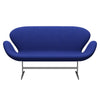 Fritz Hansen Svan soffa 2-sits, satin polerad aluminium/divina melange blått