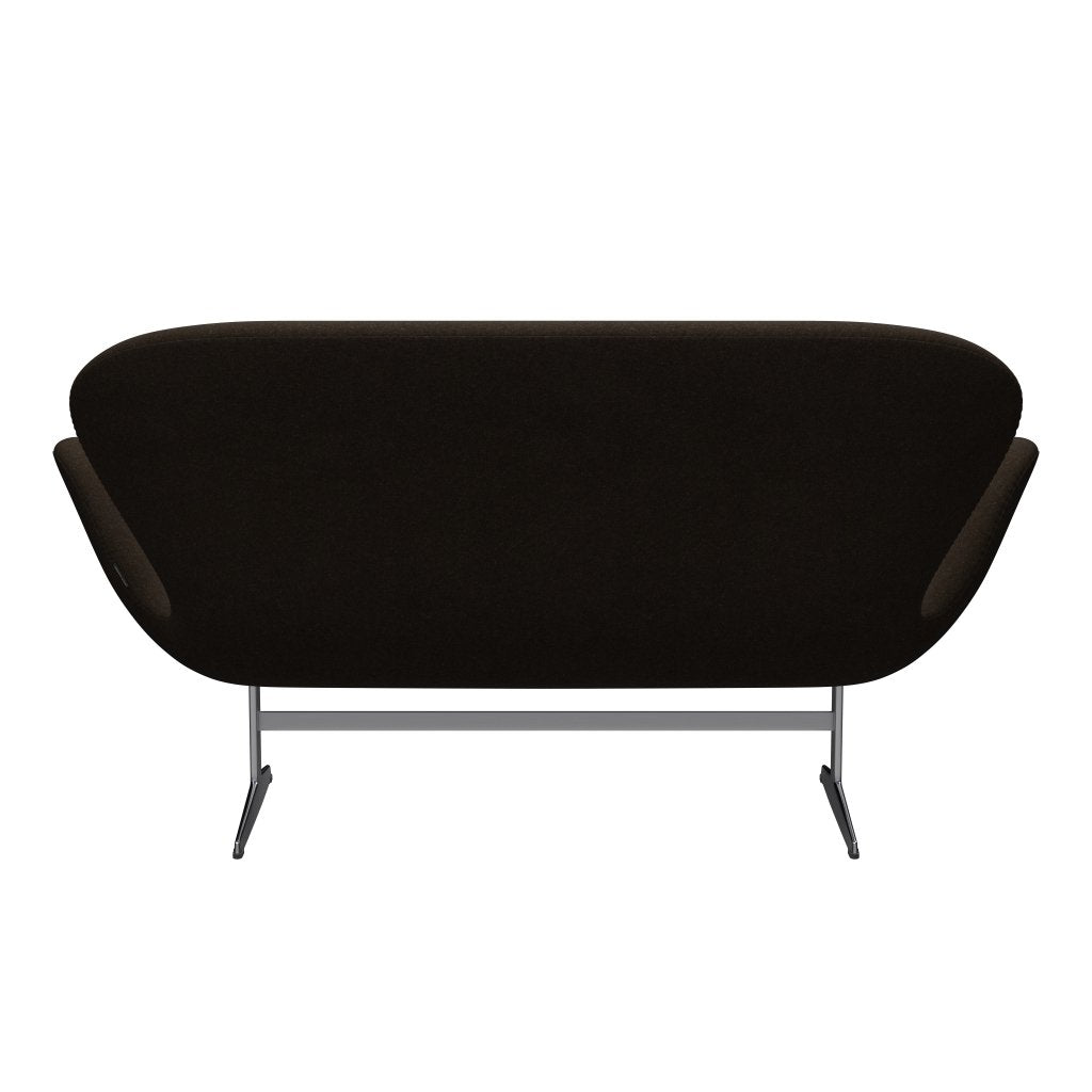 Fritz Hansen Svan soffa 2-sits, satin polerad aluminium/divina melange mörkbrun