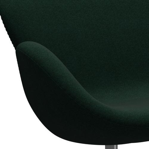 Fritz Hansen Svan soffa 2-sits, satin polerad aluminium/divina melange mörkgrön