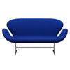 Fritz Hansen Svan soffa 2-person, satin polerad aluminium/divina melange elektrisk blå