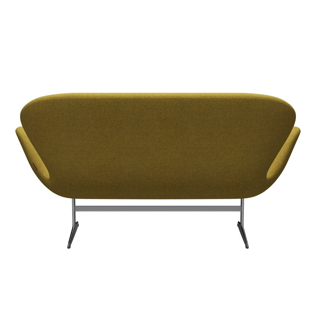 Fritz Hansen Svan soffa 2-sits, satin polerad aluminium/divina melange gul