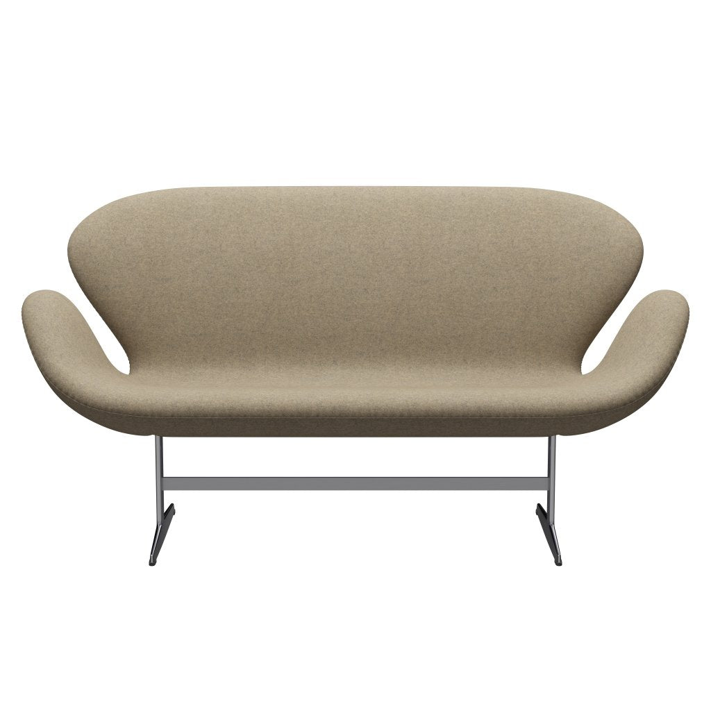 Fritz Hansen Svan soffa 2-sits, satin polerad aluminium/divina melange grå sand