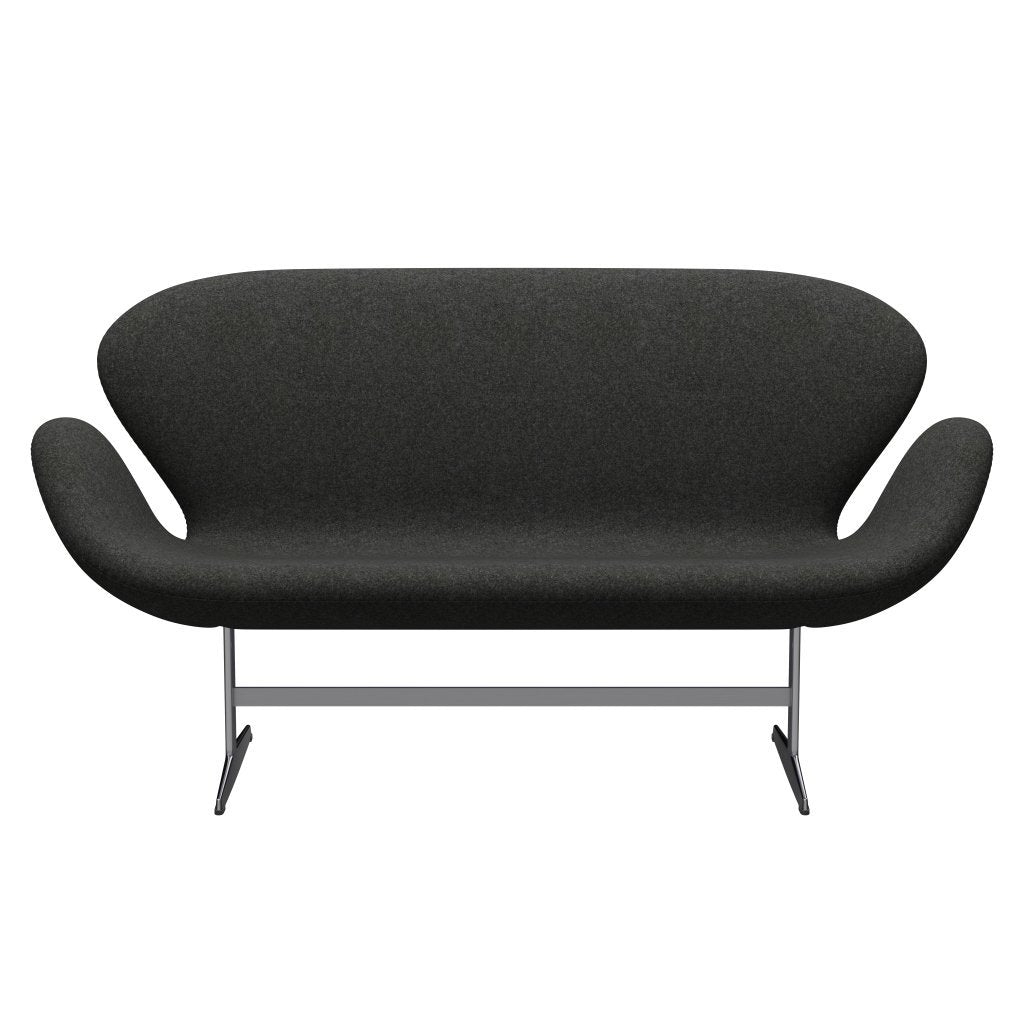 Fritz Hansen Svan soffa 2-sits, satin polerad aluminium/divina melange grå
