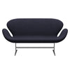 Fritz Hansen Svan soffa 2-sits, satin polerad aluminium/divina melange grå/lila