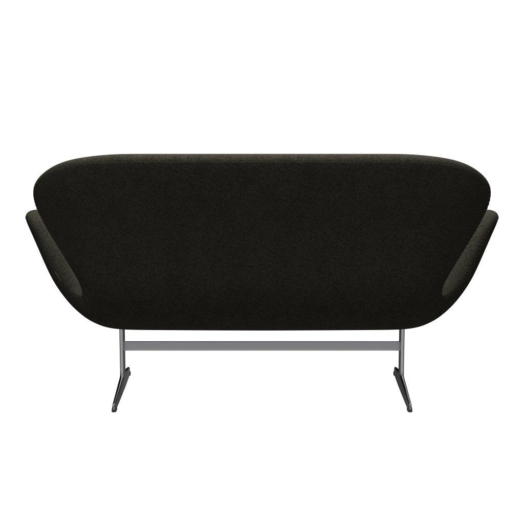 Fritz Hansen Svan soffa 2-sits, satin polerad aluminium/divina melange gråbrun