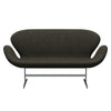 Fritz Hansen Svan soffa 2-sits, satin polerad aluminium/divina melange gråbrun