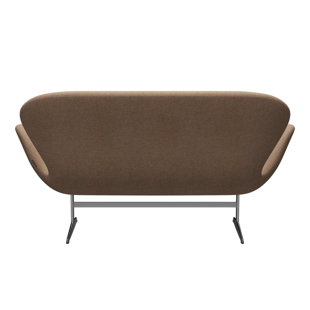 Fritz Hansen Svan soffa 2-sits, satin polerad aluminium/divina melange grå naken
