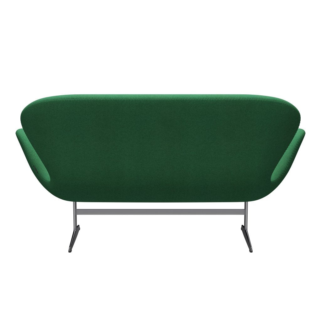 Fritz Hansen Svan soffa 2-sits, satin polerad aluminium/divina melange grön