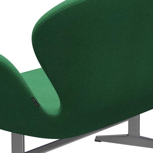 Fritz Hansen Svan soffa 2-sits, satin polerad aluminium/divina melange grön