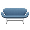 Fritz Hansen Svan soffa 2-sits, satin polerad aluminium/divina melange ljusblå