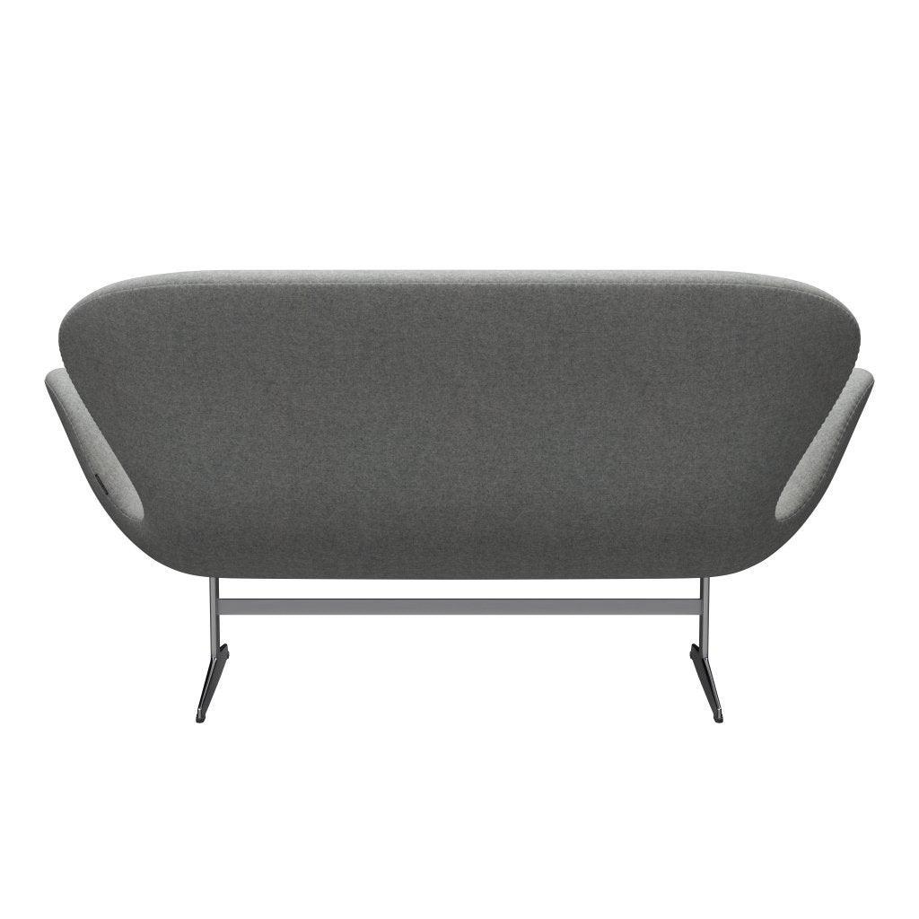 Fritz Hansen Svan soffa 2-sits, satin polerad aluminium/divina melange ljusgrå
