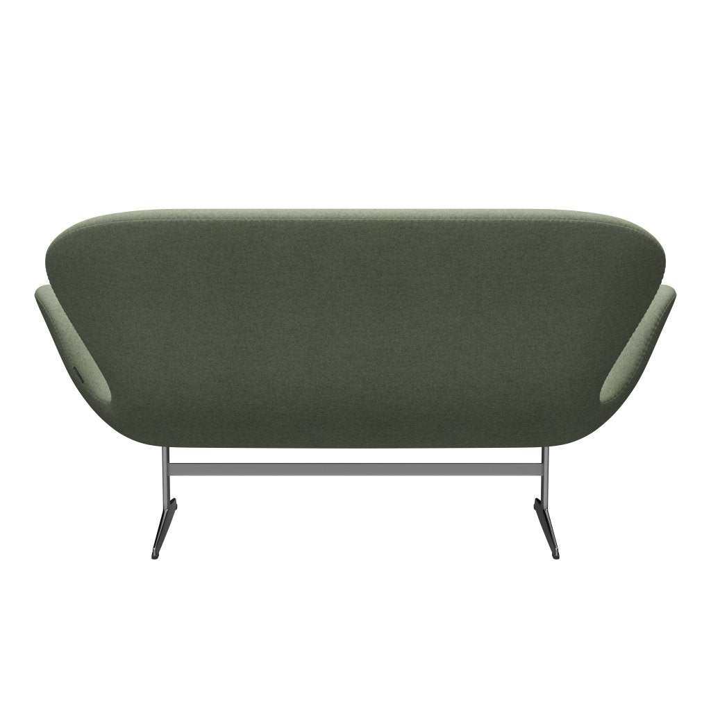 Fritz Hansen Svan soffa 2-sits, satin polerad aluminium/divina melange ljusgrön