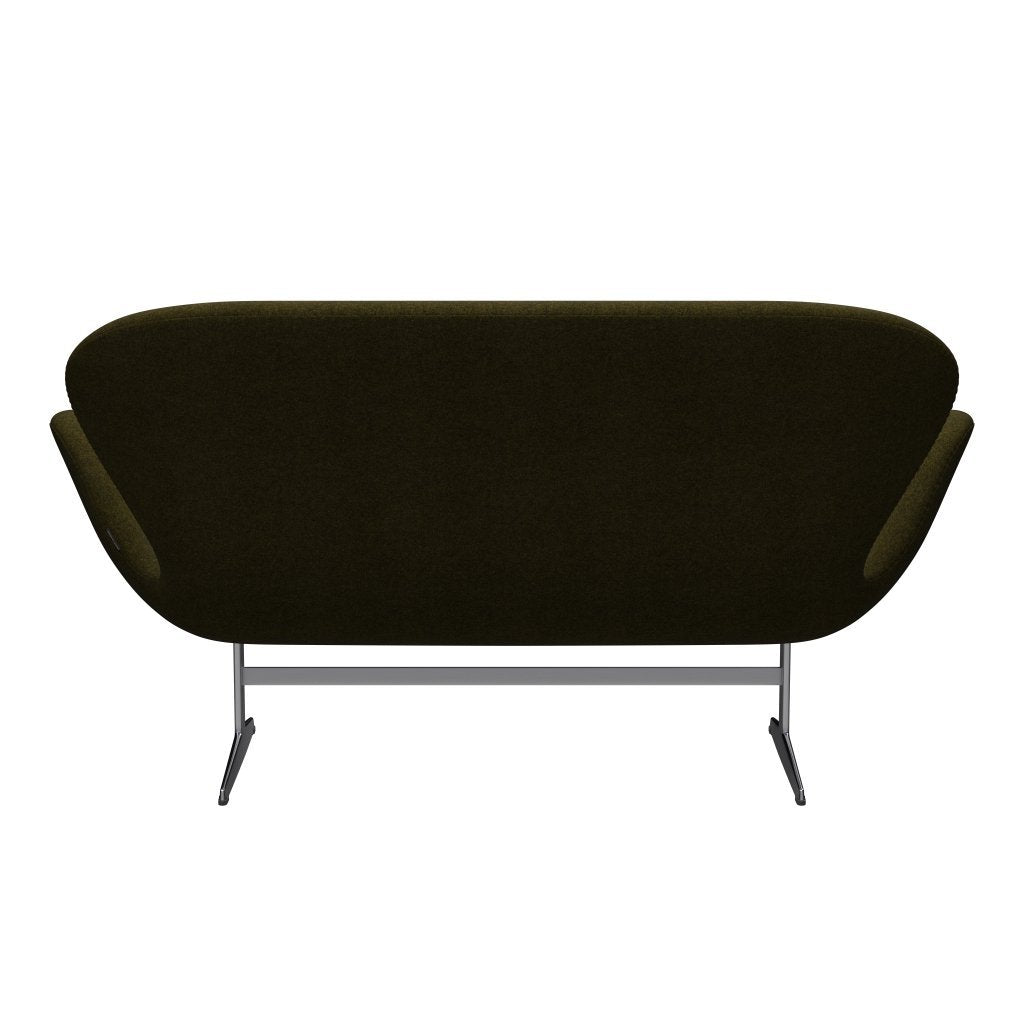 Fritz Hansen Svan soffa 2-sits, satin polerad aluminium/divina melange mörka oliver