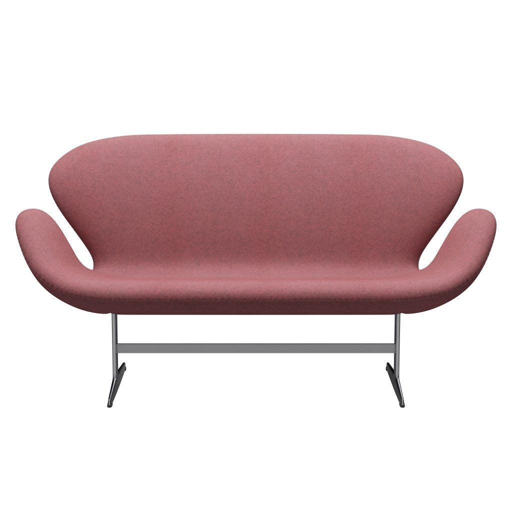 Fritz Hansen Svan soffa 2-sits, satin polerad aluminium/divina melange rosa