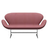 Fritz Hansen Svan soffa 2-sits, satin polerad aluminium/divina melange rosa