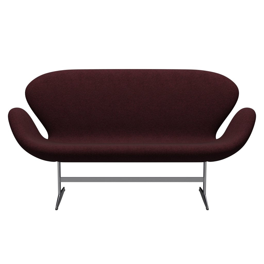 Fritz Hansen Svan soffa 2-sits, satin polerad aluminium/divina melange mörkrosa