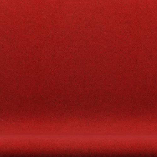 Fritz Hansen Svan soffa 2-sits, satin polerad aluminium/divina melange röd