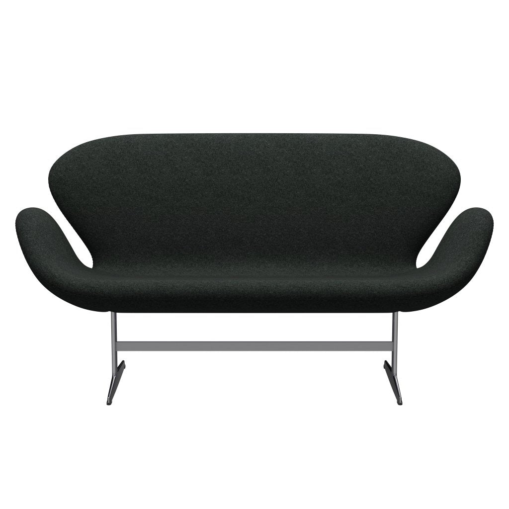Fritz Hansen Svan soffa 2-sits, satin polerad aluminium/divina melange salt och peppar