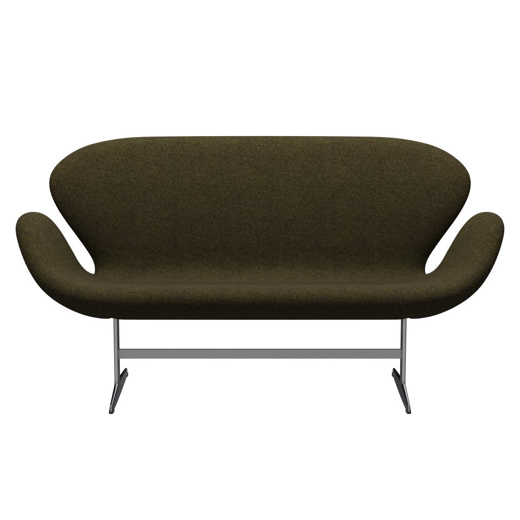 Fritz Hansen Svan soffa 2-person, satin polerad aluminium/divina melange dammig oliv