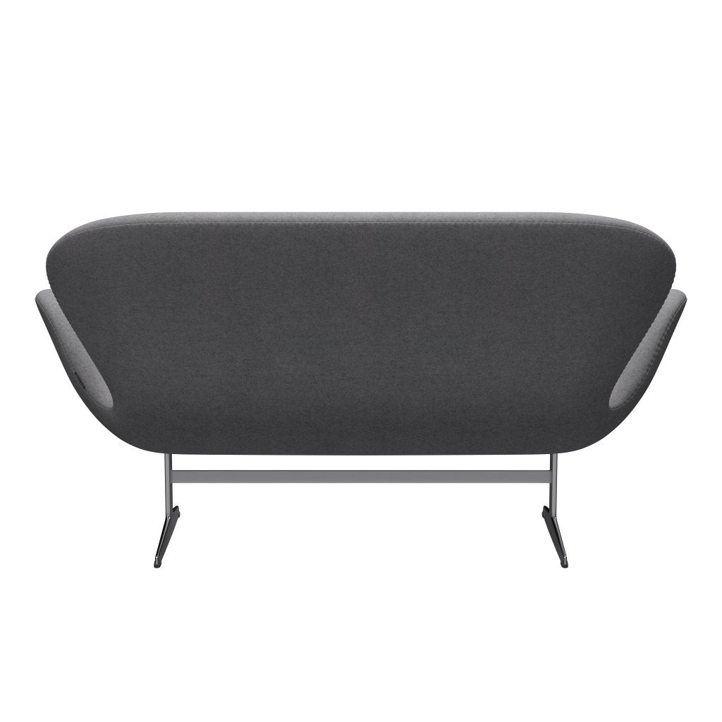 Fritz Hansen Svan soffa 2-sits, satin polerad aluminium/divina melange stengrå