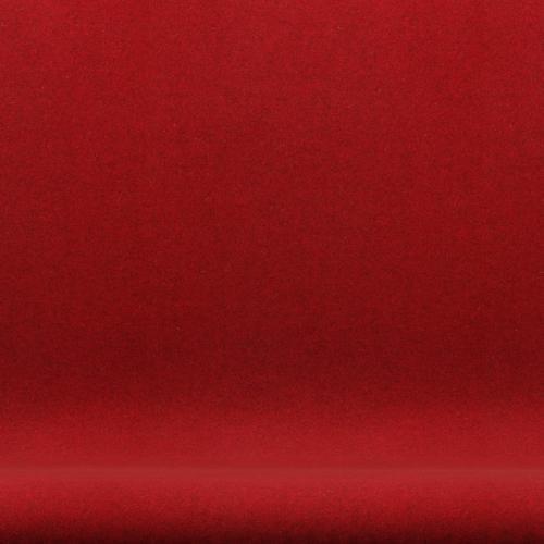 Fritz Hansen Svan soffa 2-sits, satin polerad aluminium/divina melange djup röd