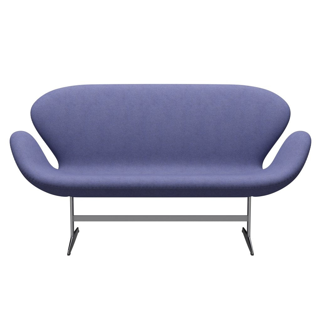 Fritz Hansen Svan soffa 2-sits, satin polerad aluminium/divina melange ljus lila