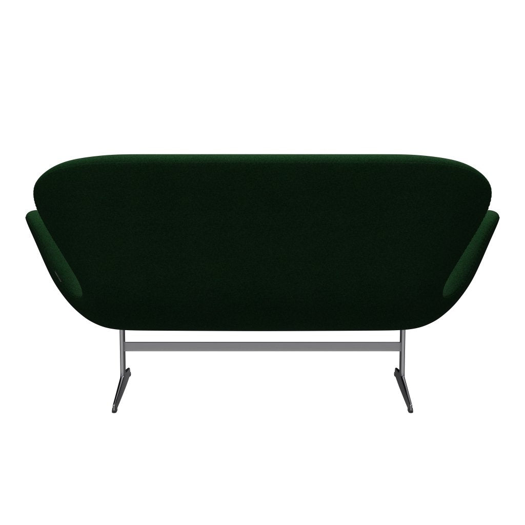 Fritz Hansen Svan soffa 2-sits, satin polerad aluminium/divina melange vid den främre gröna
