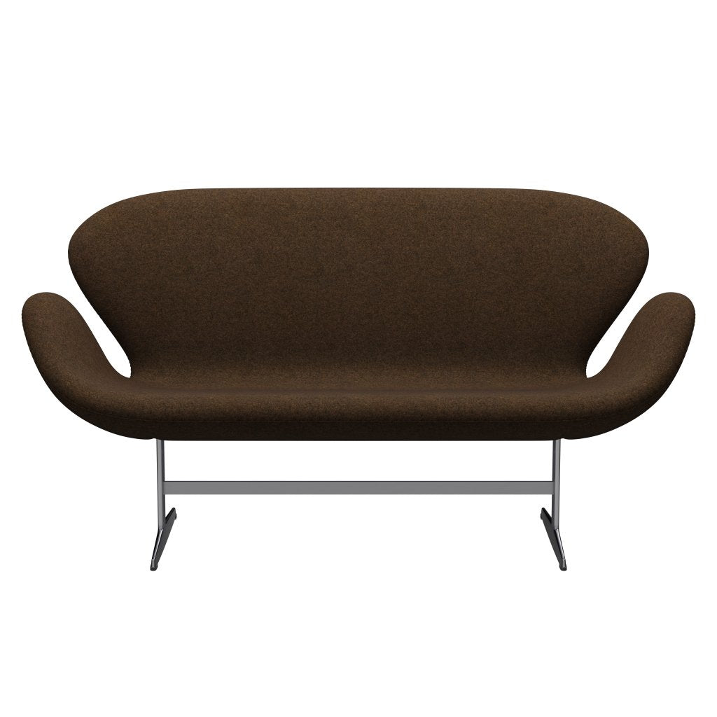 Fritz Hansen Svan soffa 2-sits, satin polerad aluminium/divina melange het brun