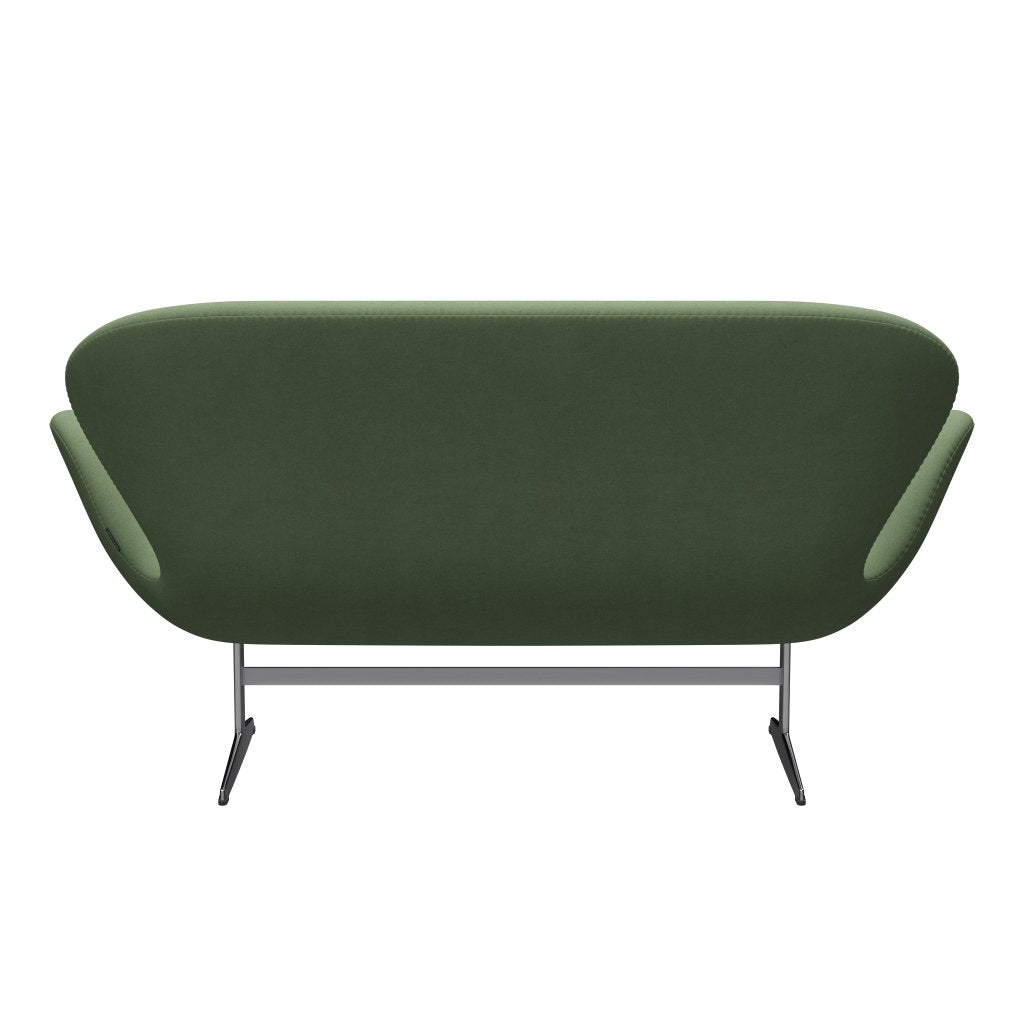 Fritz Hansen Svan soffa 2-sits, satin polerad aluminium/divina olivgrön